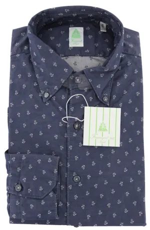 Finamore Napoli Navy Blue Shirt – Size: 16 US / 41 EU