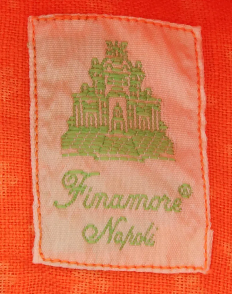 Finamore Napoli Orange Shirt - Extra Slim - 15 US / 38 EU