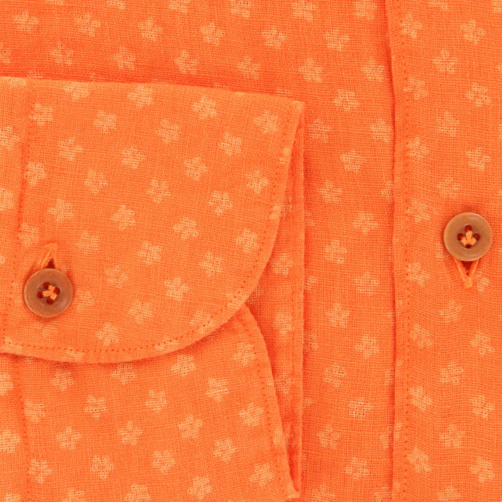 Finamore Napoli Orange Shirt - Extra Slim - 15 US / 38 EU