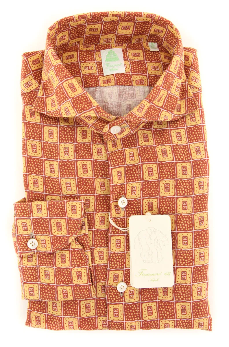 Finamore Napoli Orange Shirt - Extra Slim
