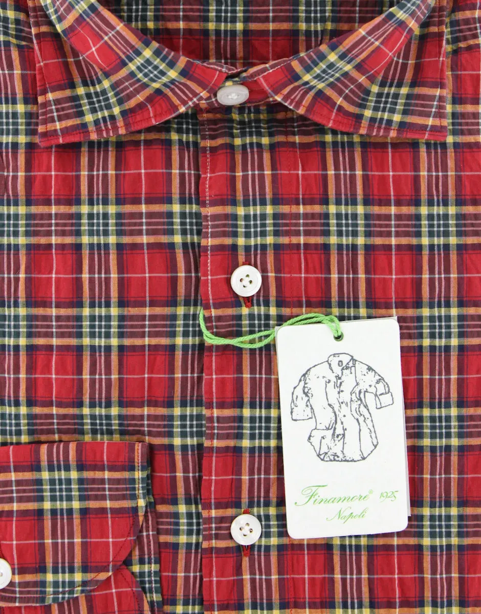 Finamore Napoli Red Shirt - Extra Slim