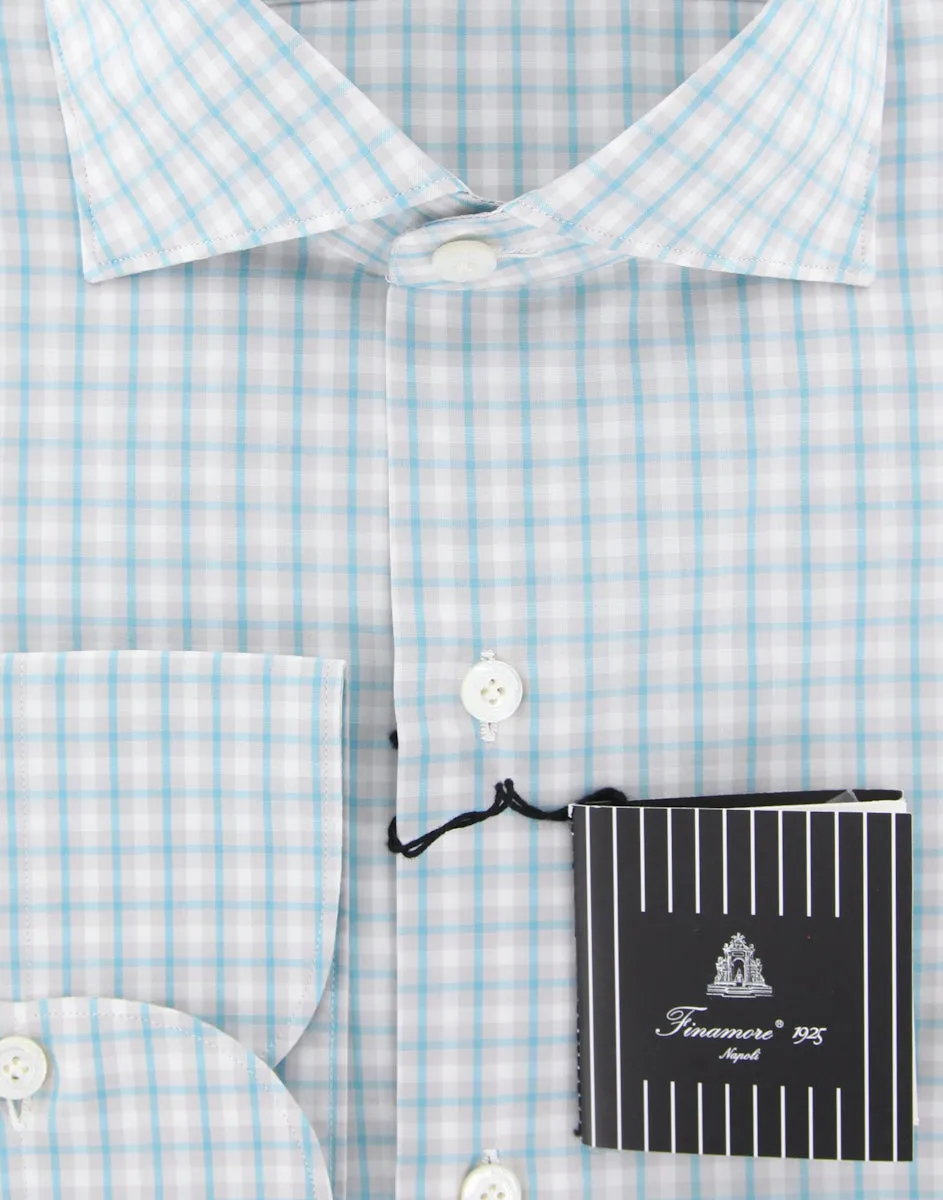 Finamore Napoli Turquoise Shirt - Extra Slim