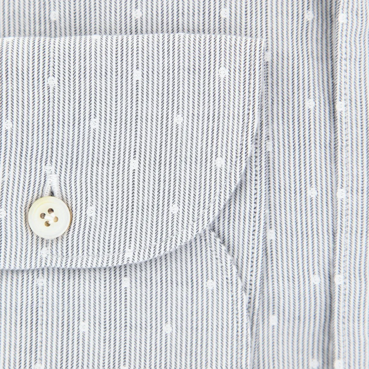 Finamore Napoli White Polka Dot Shirt - Extra Slim
