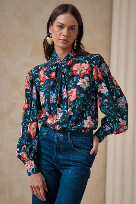 FINLEY BLOUSE - HOLIDAY FLORAL