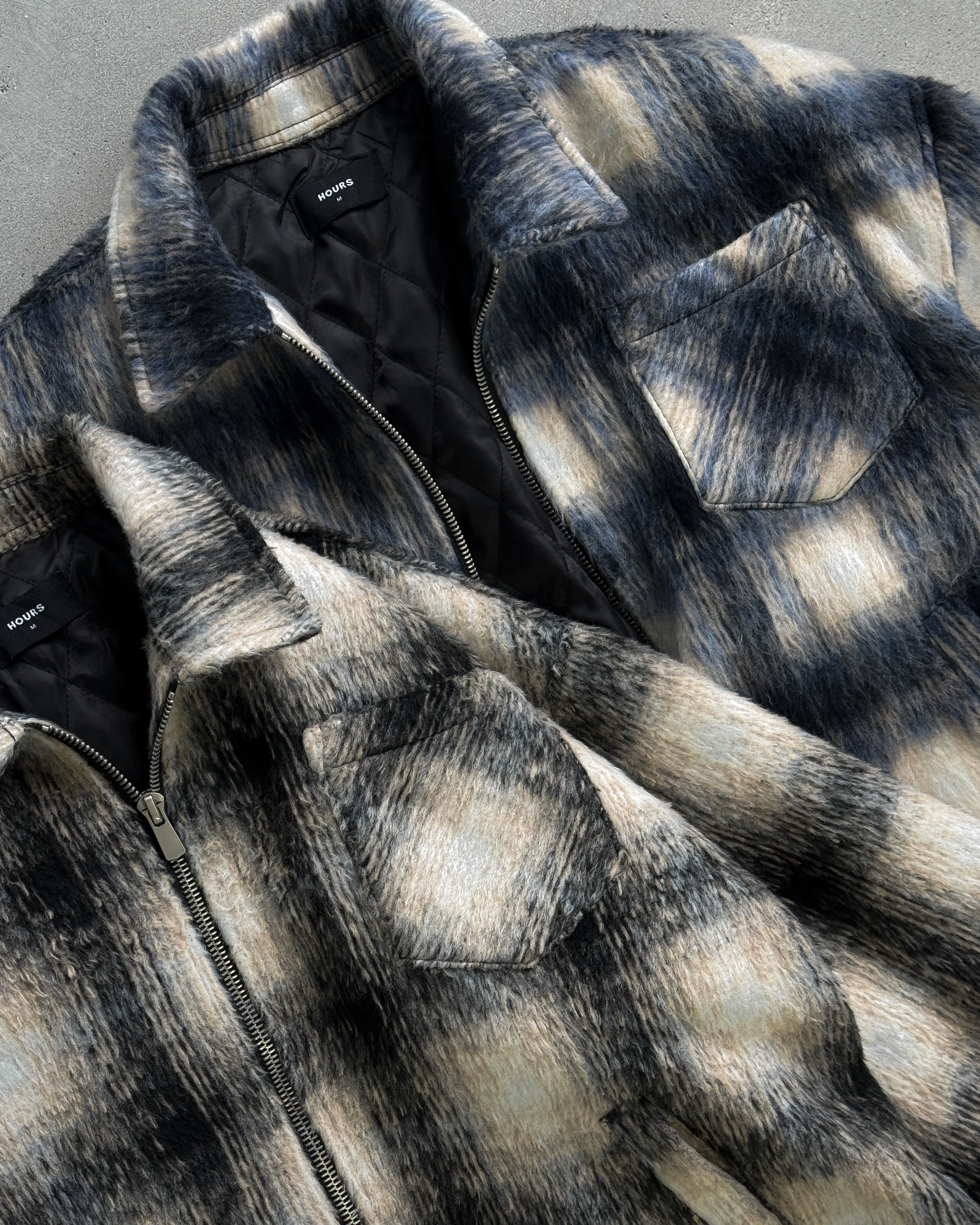Flannel Zip Overshirt - Black