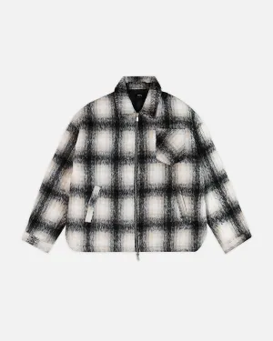 Flannel Zip Overshirt - Black
