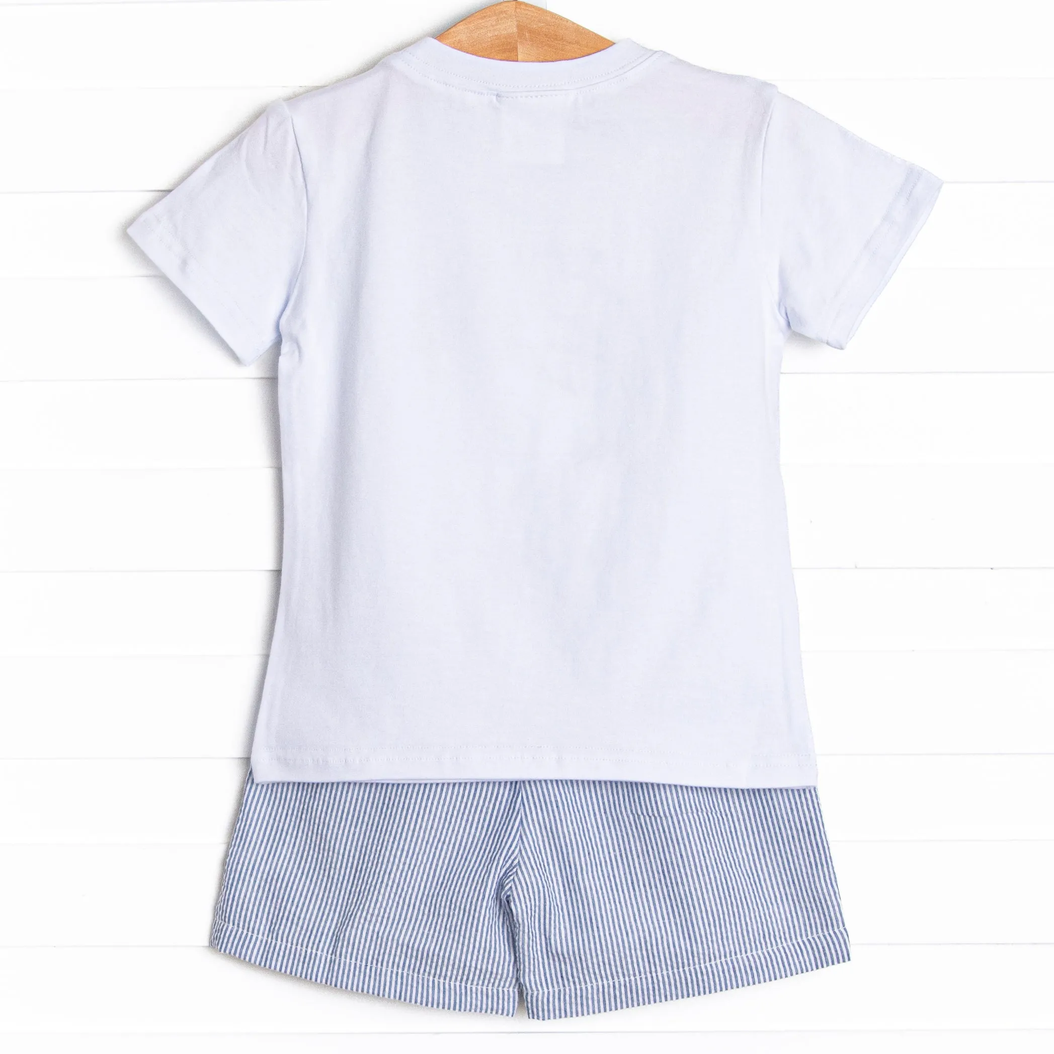 Flips and Tricks Applique Short Set, Blue