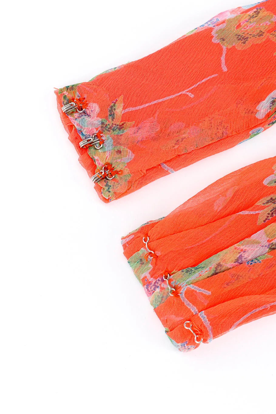 Floral Chiffon Dress, Slip & Shawl Set