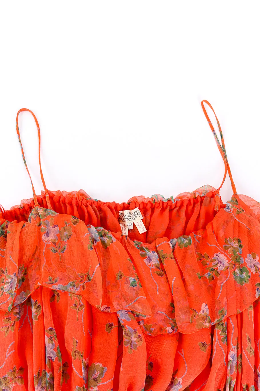 Floral Chiffon Dress, Slip & Shawl Set