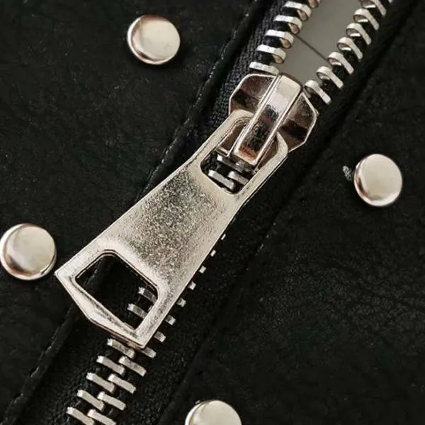 Floral Embroidery Rivet PU Leather Mini Skirts