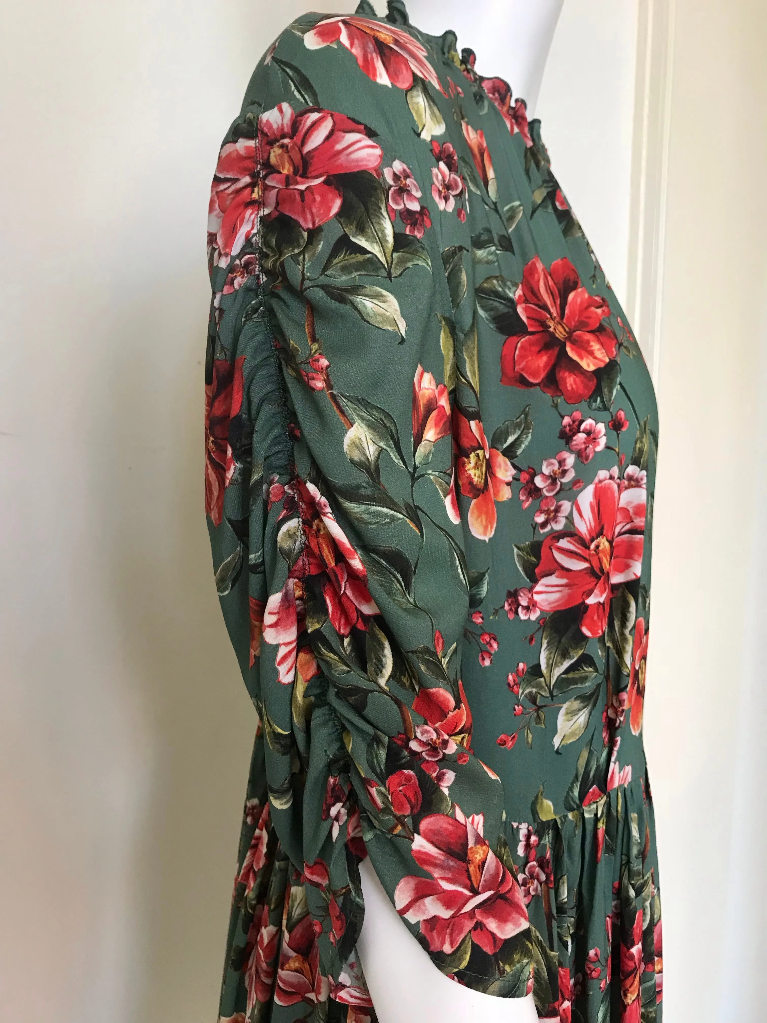 Floral print high neck short dress