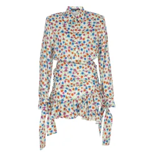 Floral Printed Mini Ruffled Dress