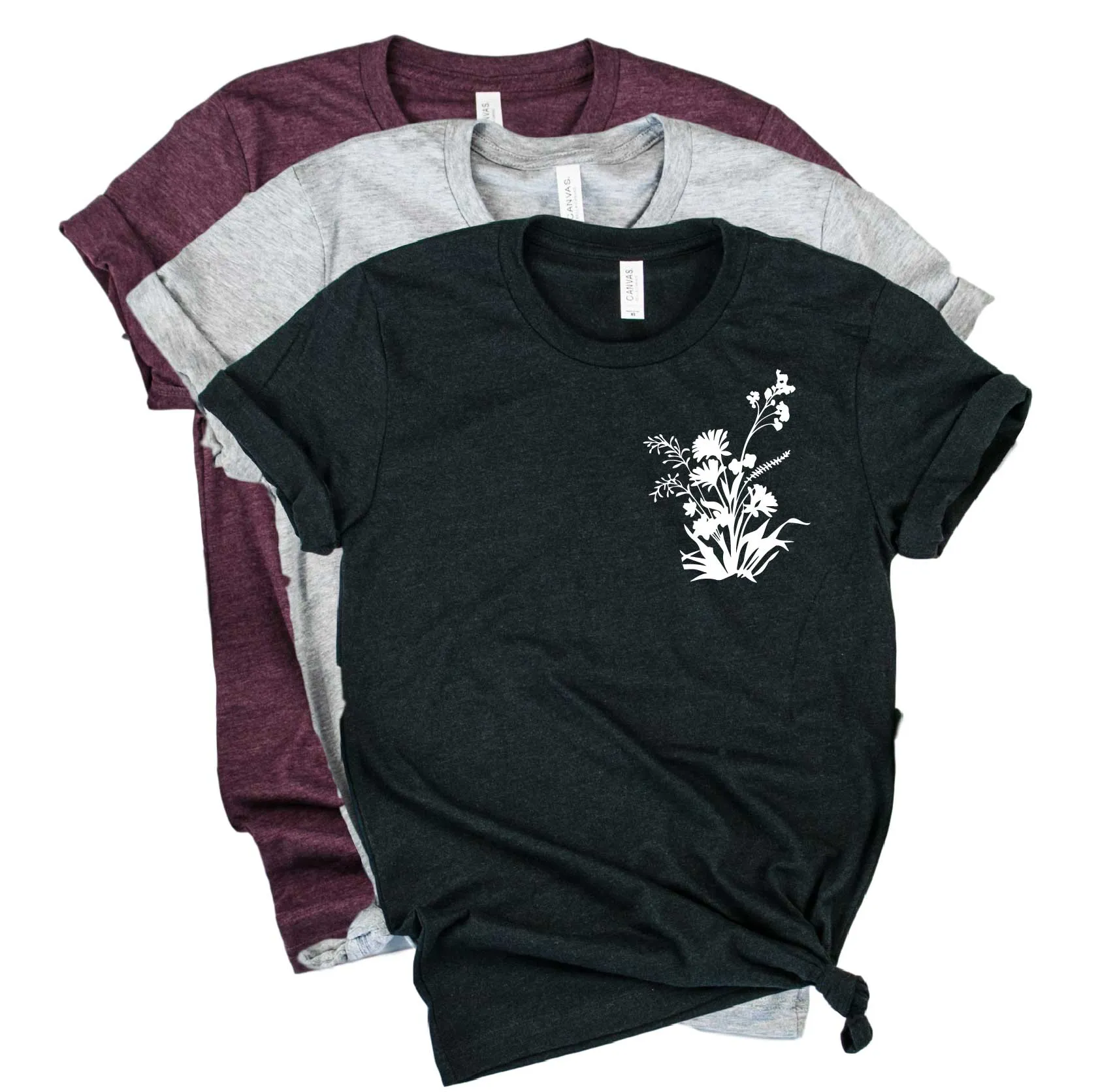 Floral Wild Flower Pocket Shirt | Unisex Crew