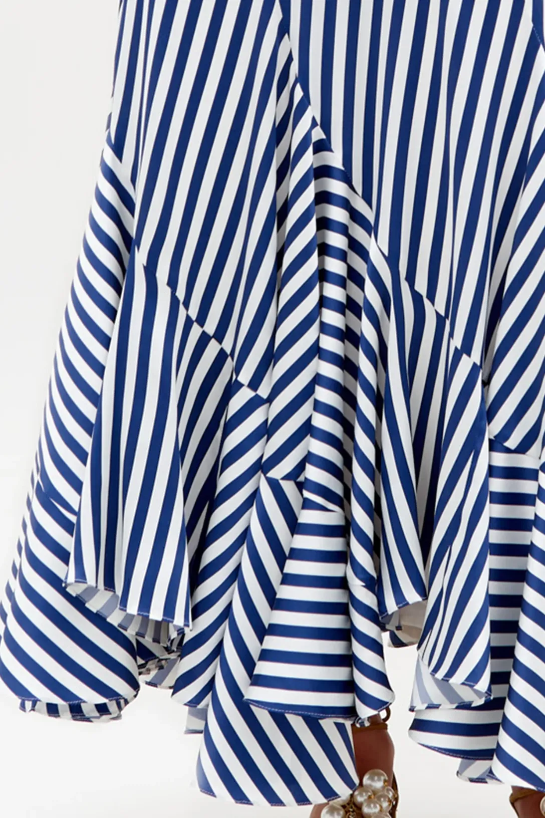 Florina Skirt | White Blue Stripes
