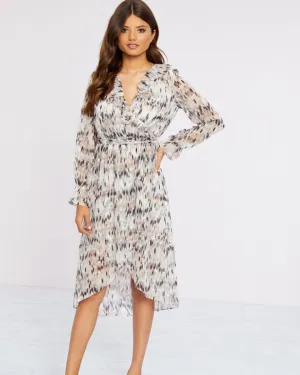 Foil Printed Midi Dress