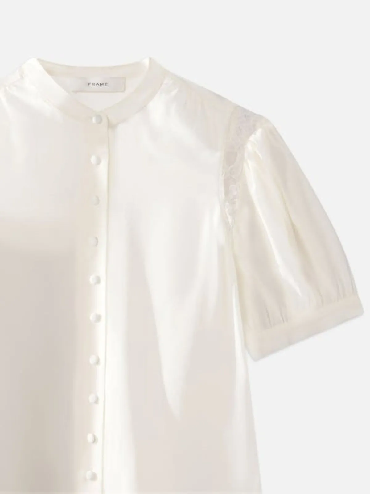 Frame Lace Shoulder Inset Blouse