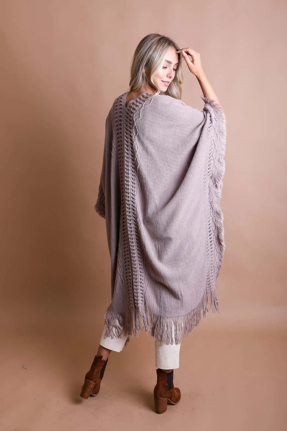Frayed Knit Ruana - 6 colors
