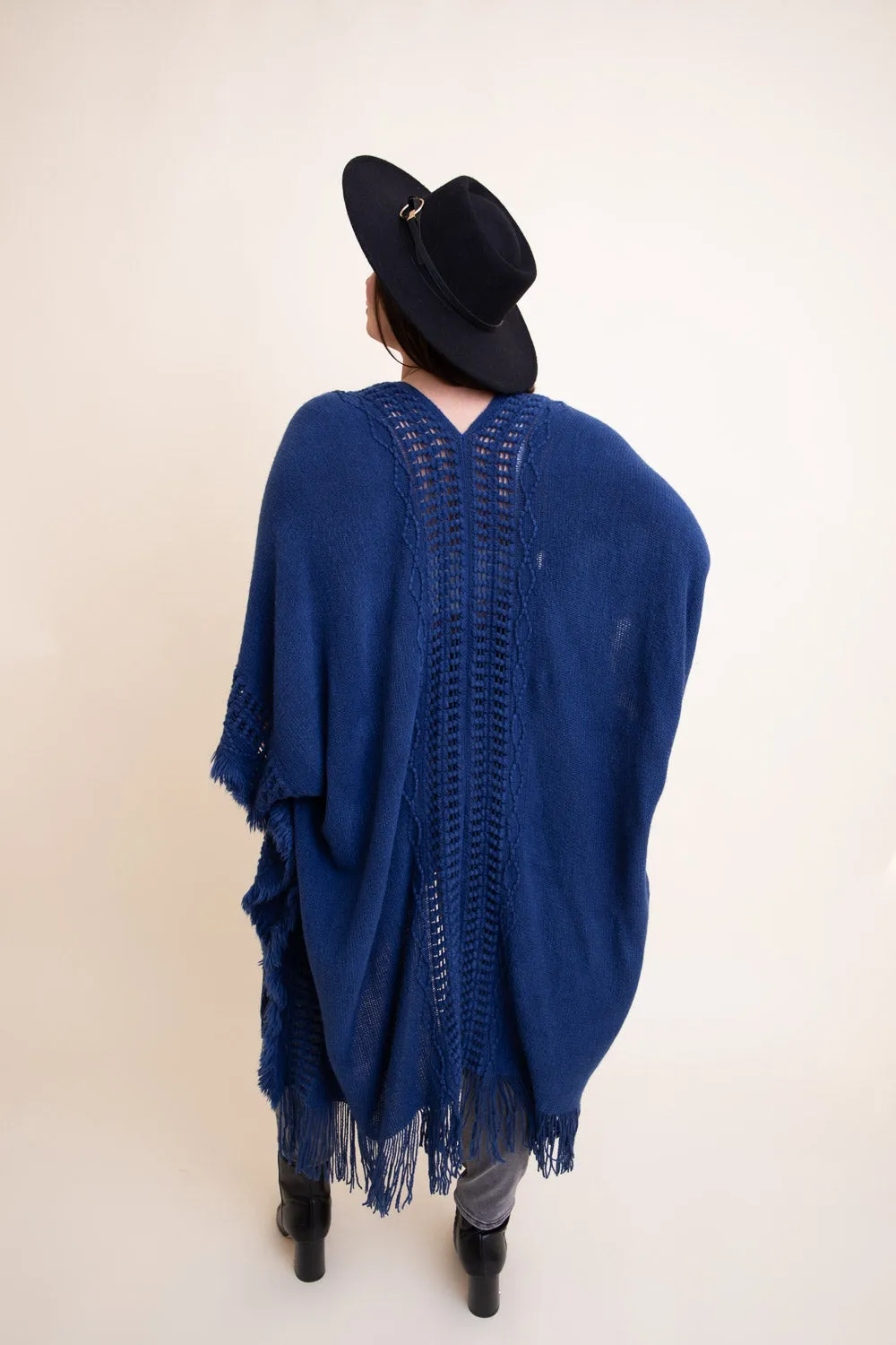 Frayed Knit Ruana - 6 colors