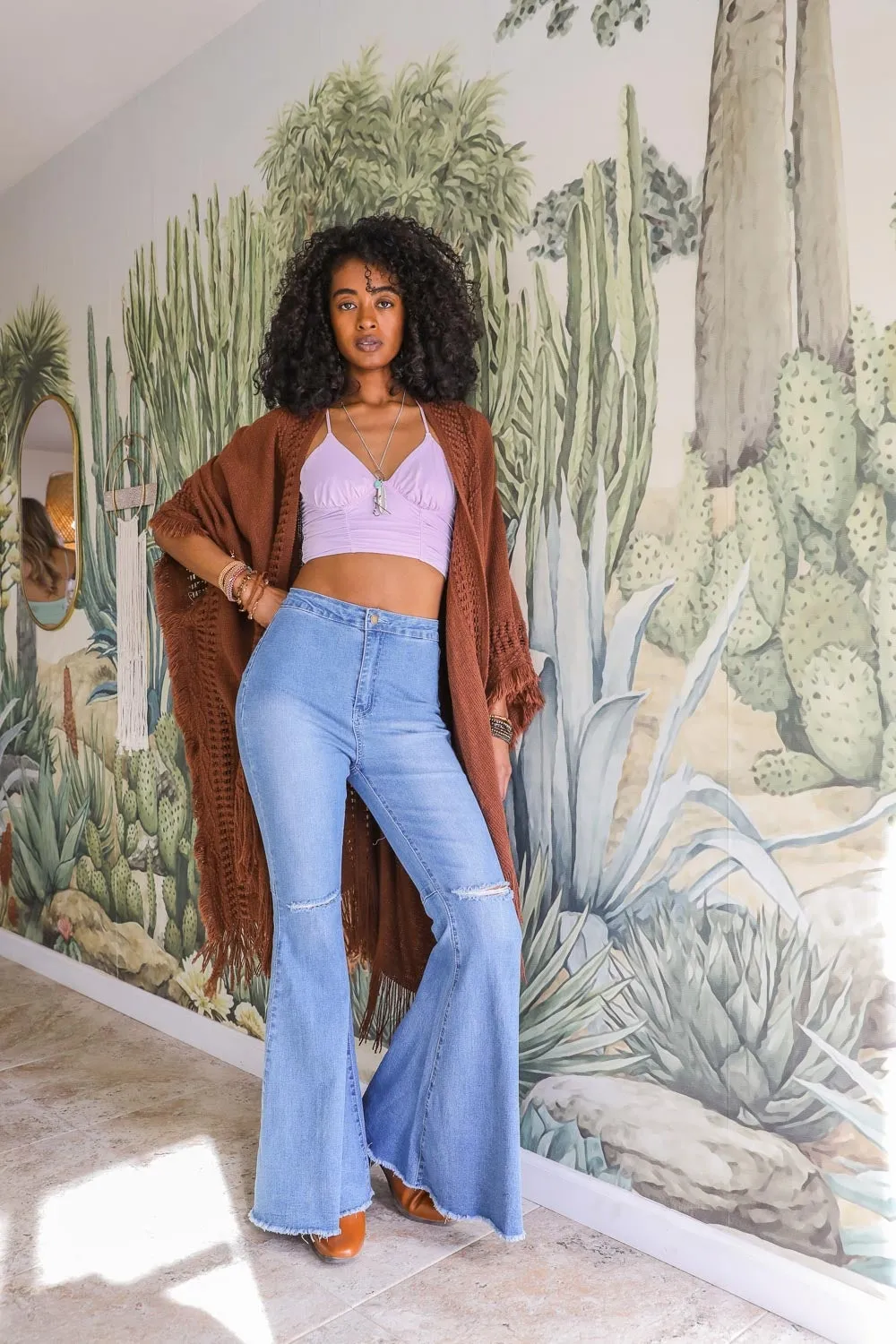 Frayed Knit Ruana - 6 colors