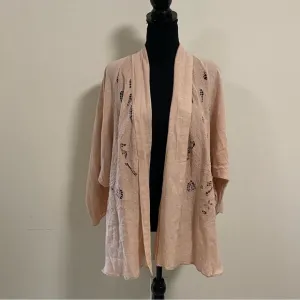 Free People Cardigan Women’s Size XS Soft Pink Cool Nights Embroidered Cardigan