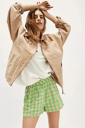 Free People: Get Free Seersucker Shorts in Exotic Lime Combo