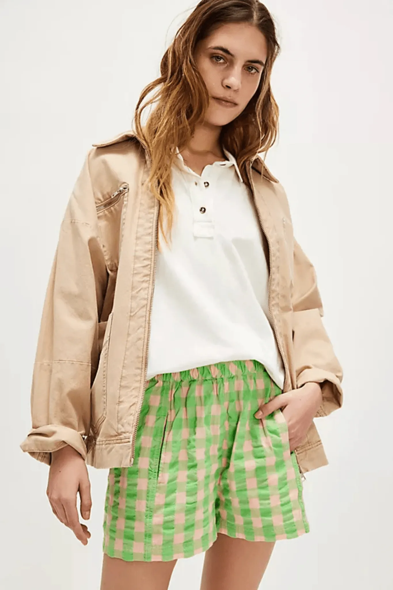 Free People: Get Free Seersucker Shorts in Exotic Lime Combo