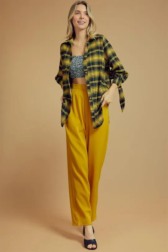 FST5122-STK  Long Sleeve Button Down Plaid Top 6PK UNIT PRICE: $12