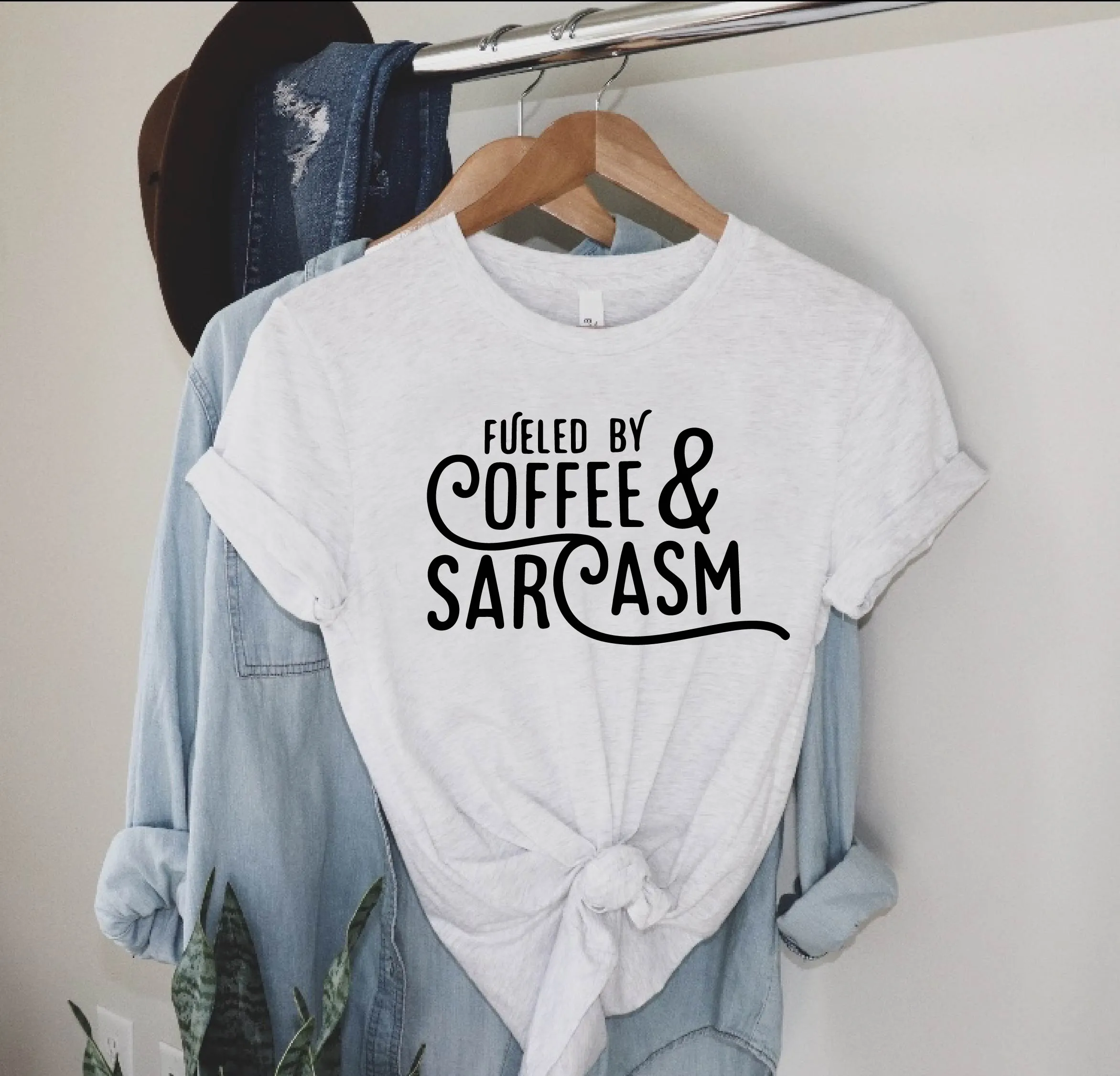 Fueled By Coffee And Sarcasm Shirt | Unisex Crew