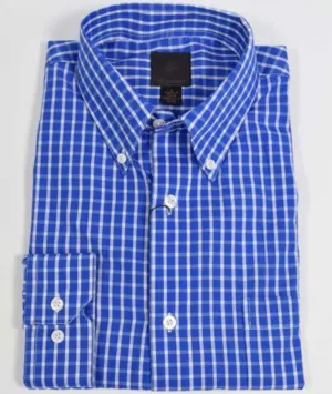 FX Fusion Big & Tall Royal Check Short Sleeve Sport Shirt