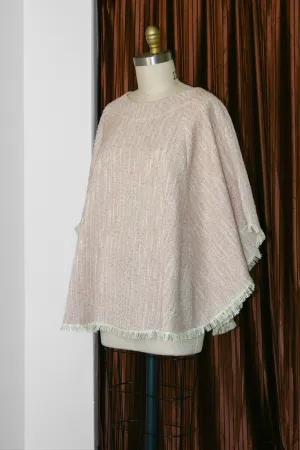 Gabe Poncho RTW in Pale Pink and Natural Silk/Wool
