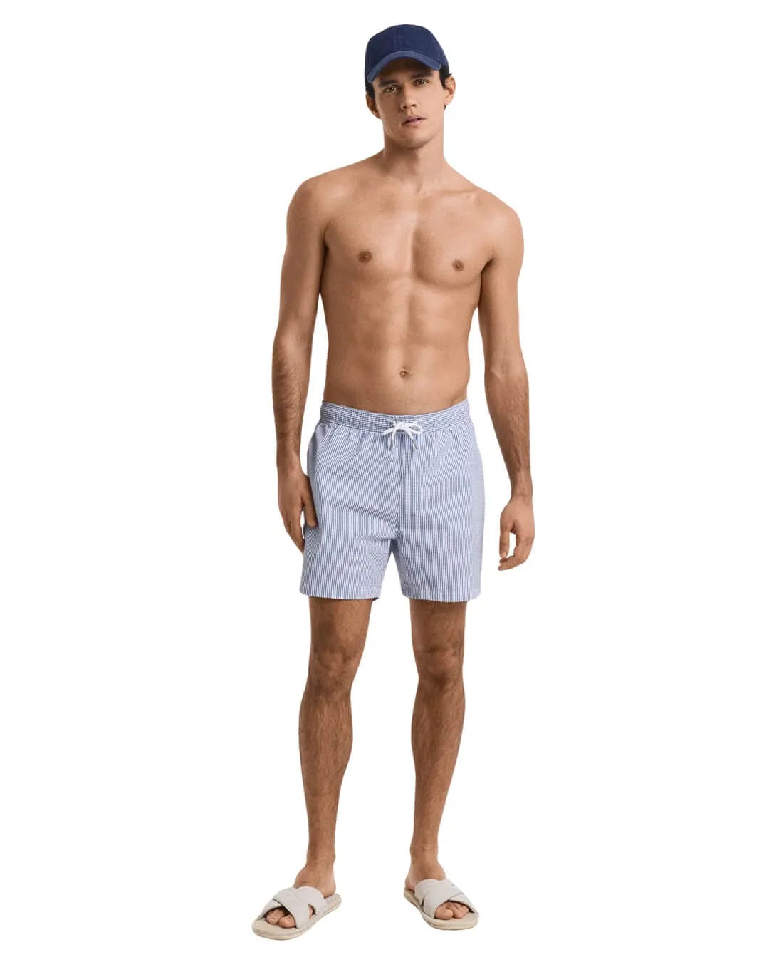 Gant Rich Blue Seersucker Swim Shorts