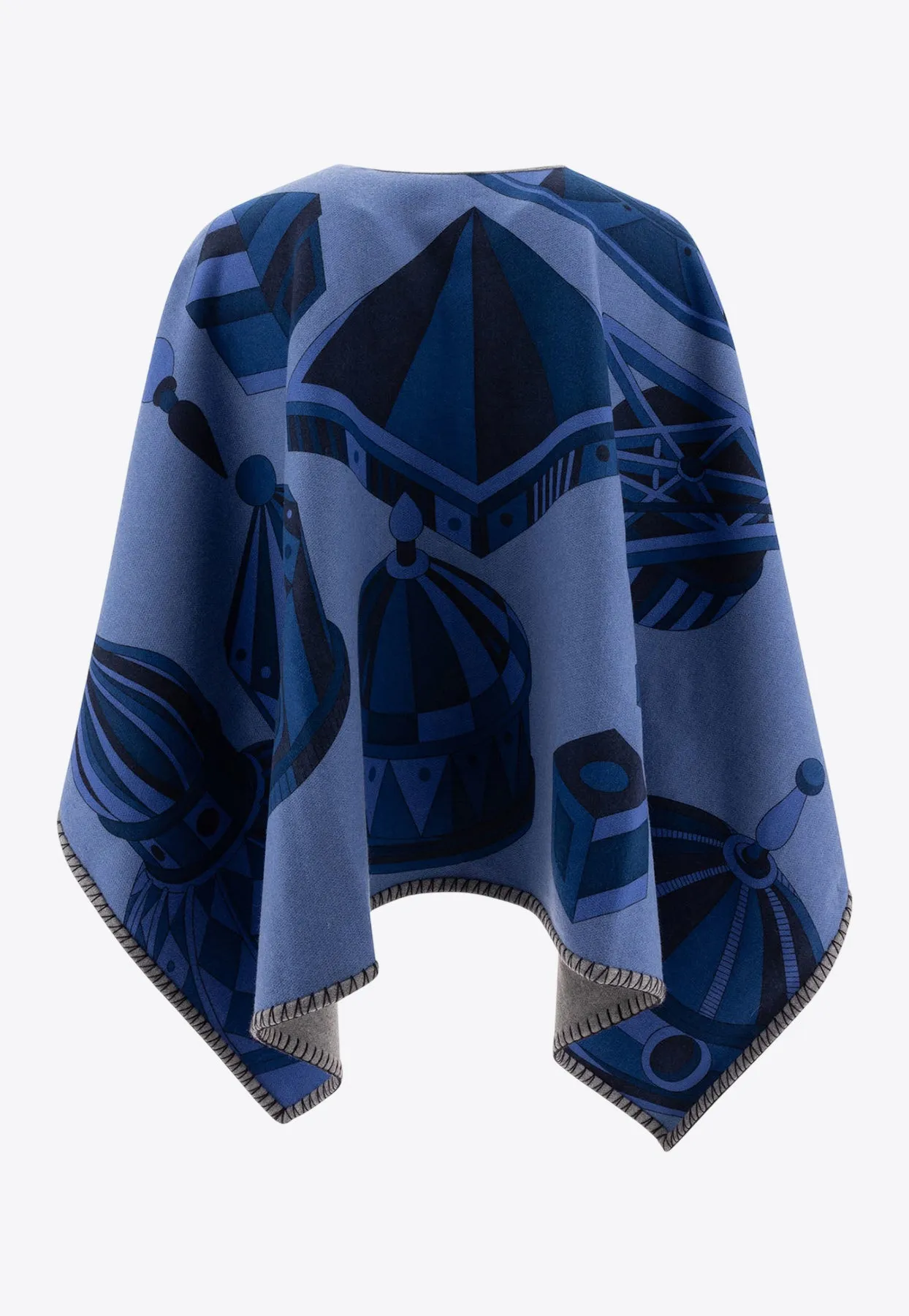 Geometrical Renaissance-Print Reversible Cape