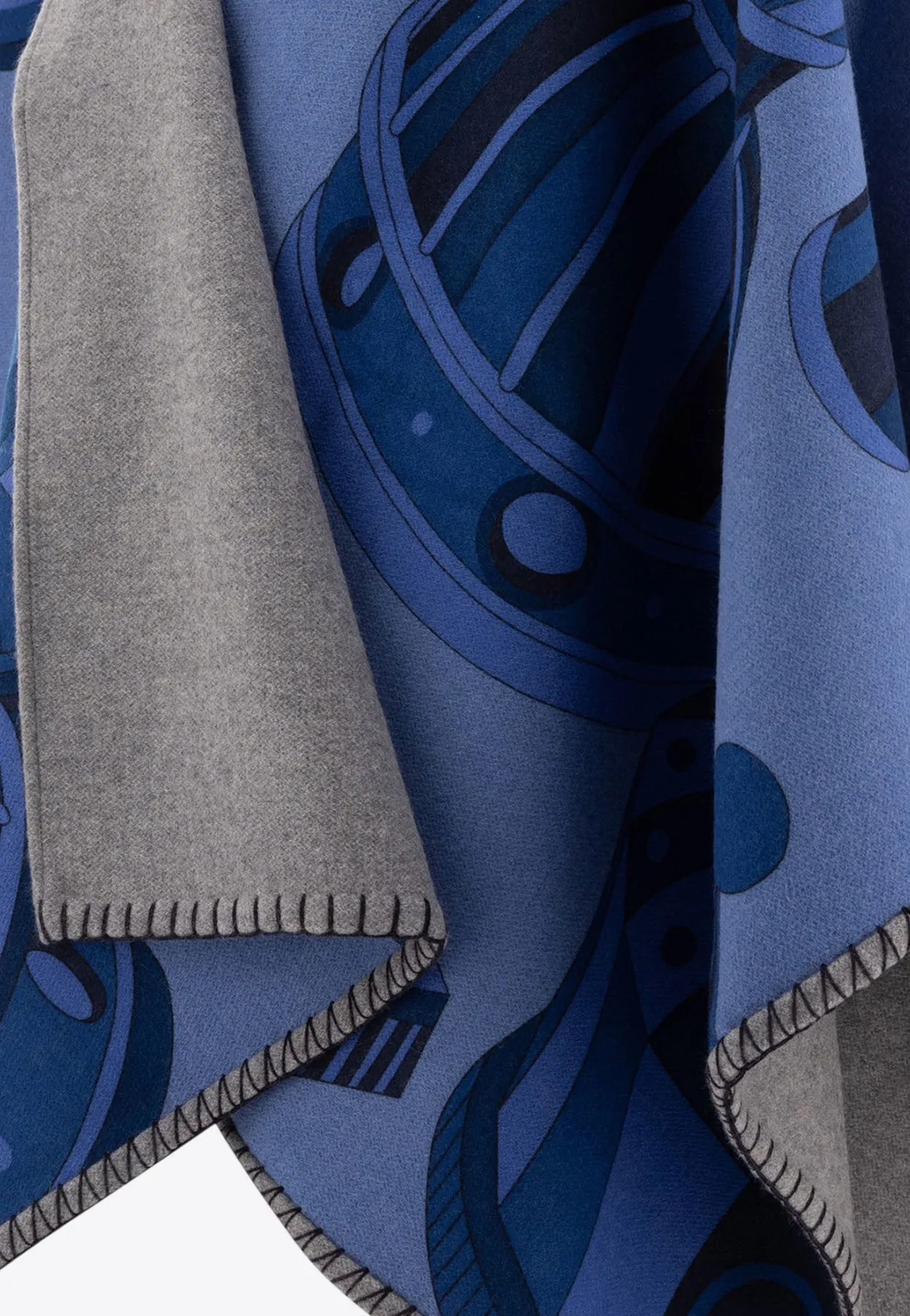 Geometrical Renaissance-Print Reversible Cape
