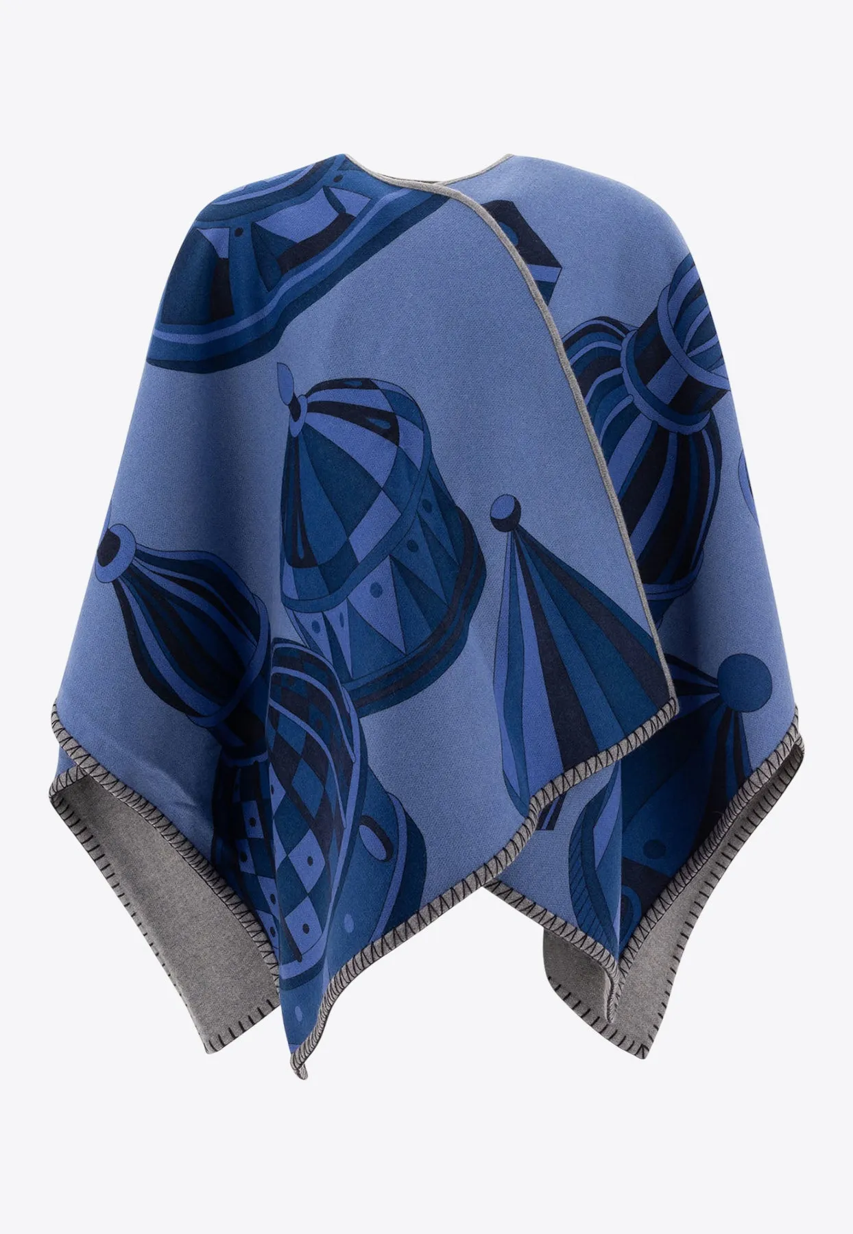 Geometrical Renaissance-Print Reversible Cape