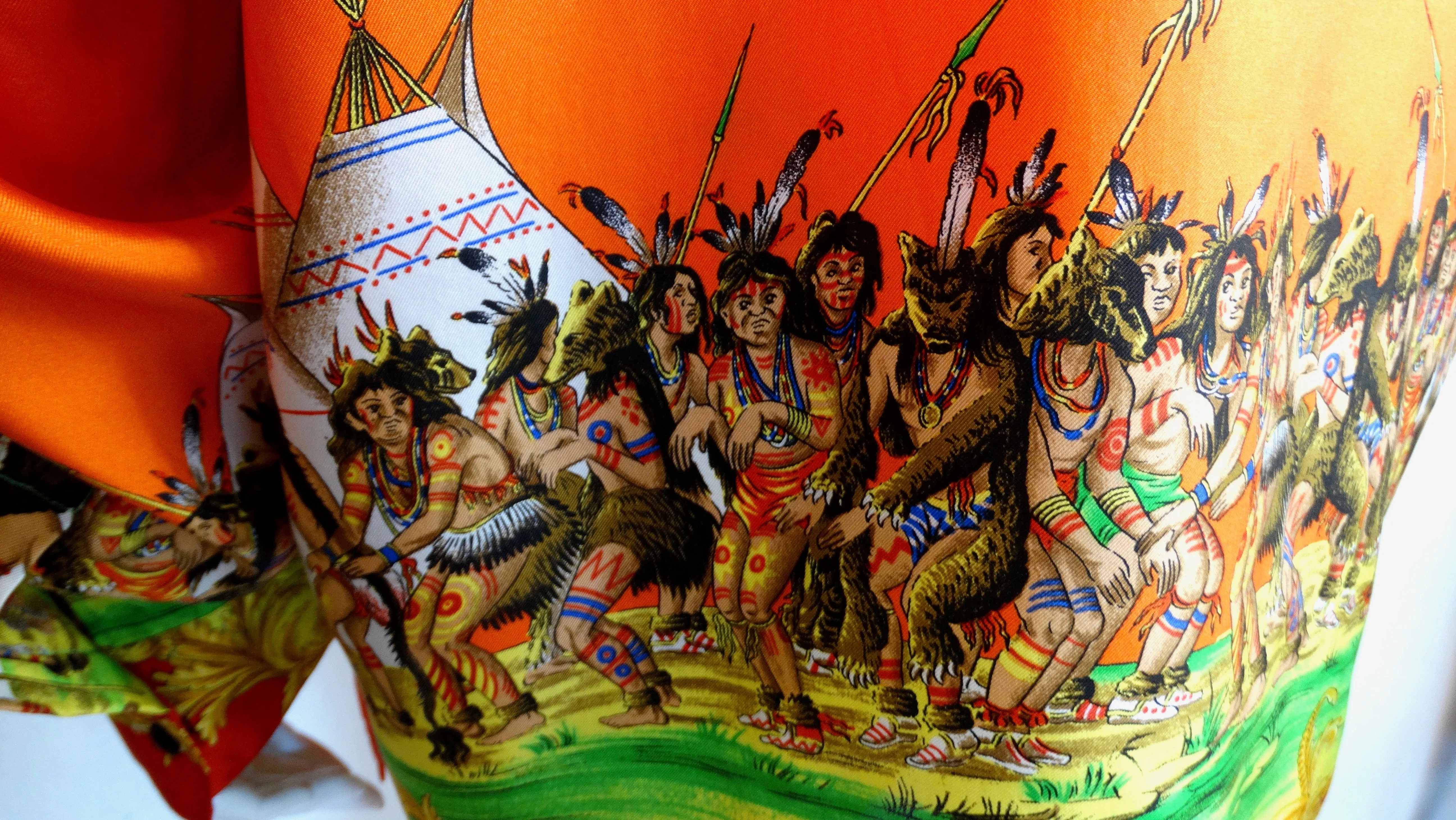 Gianni Versace "Native American" Print Silk Shirt