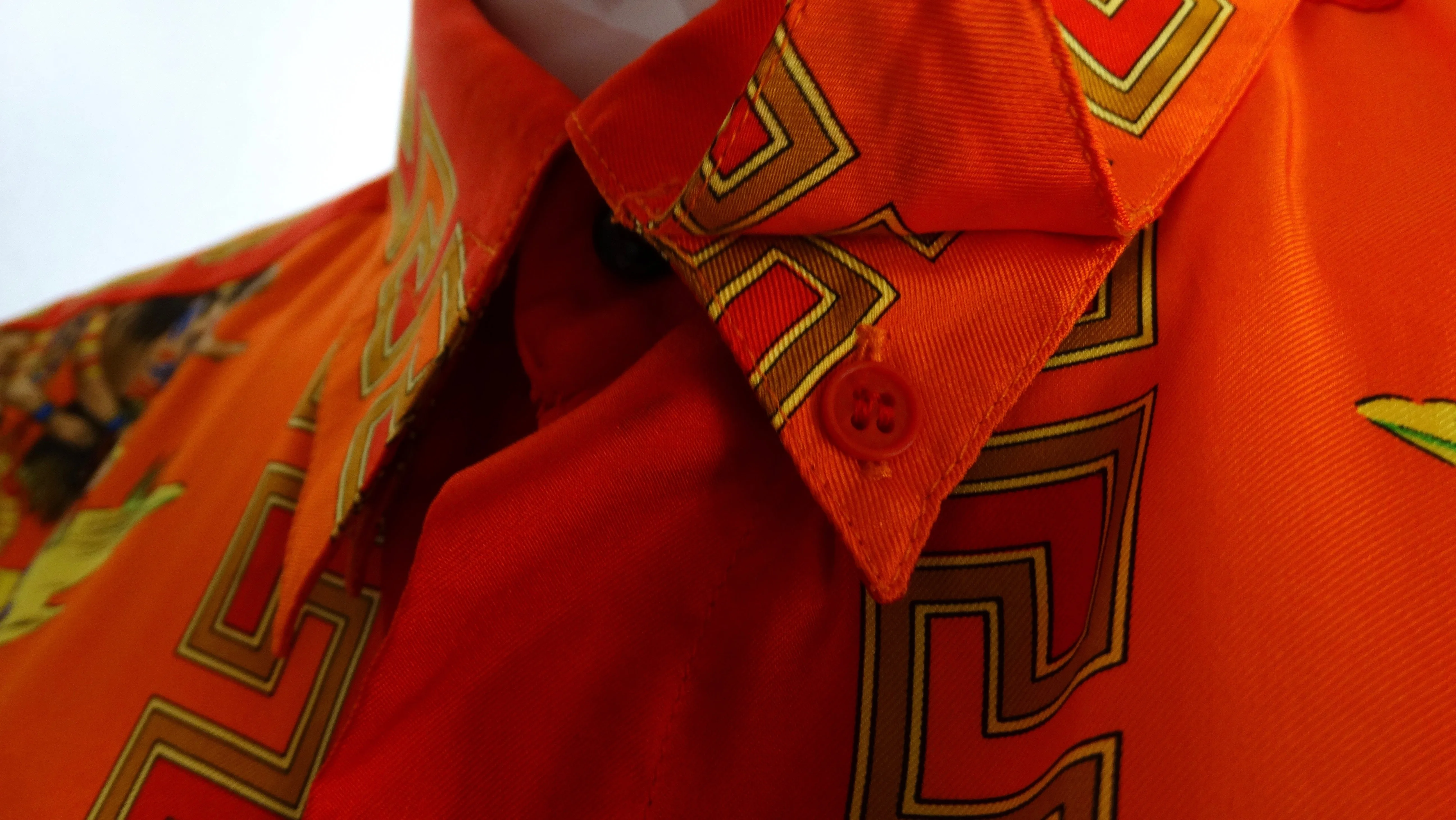 Gianni Versace "Native American" Print Silk Shirt