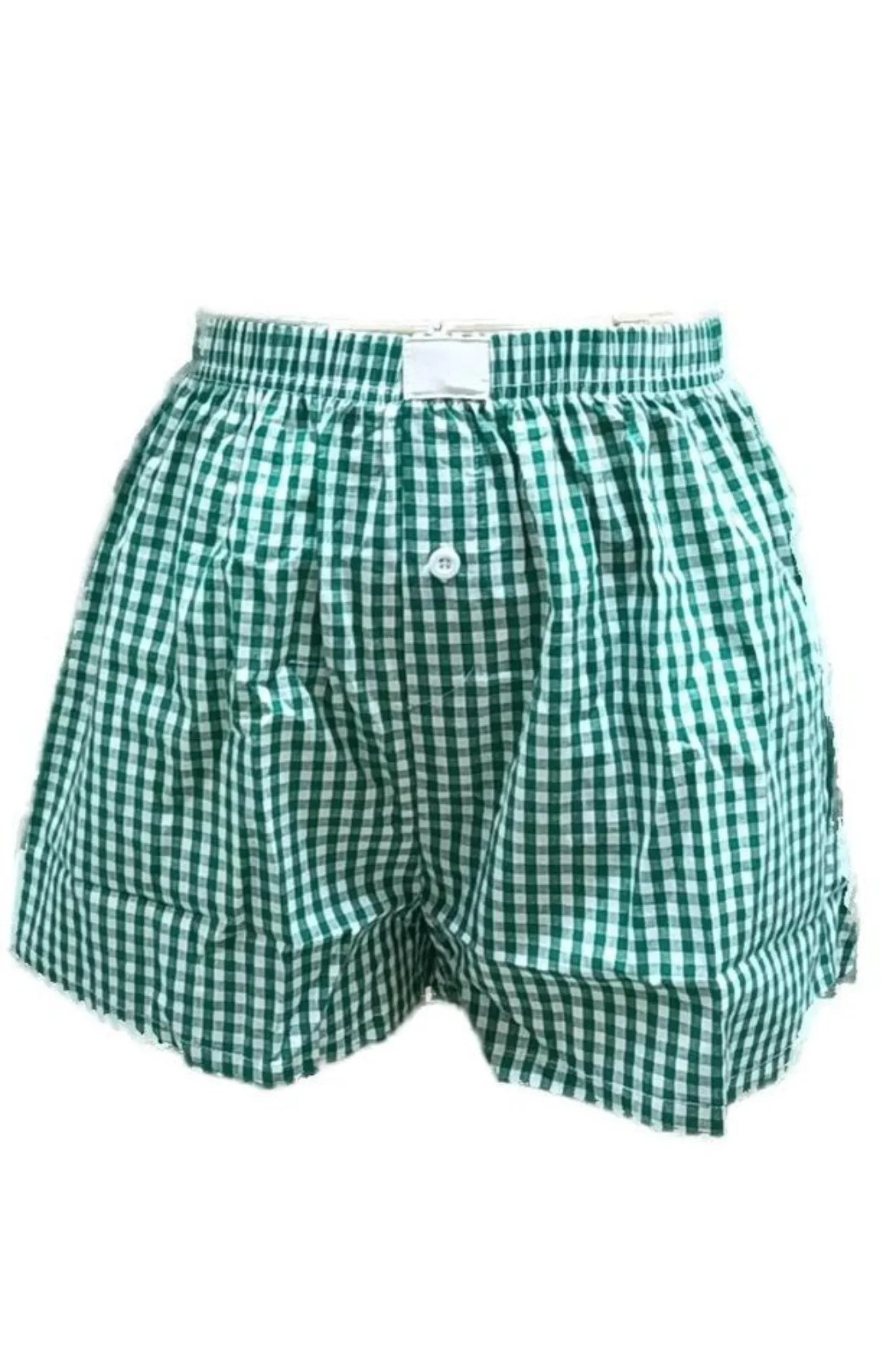 Gingham Boxer Shorts in Deep Green