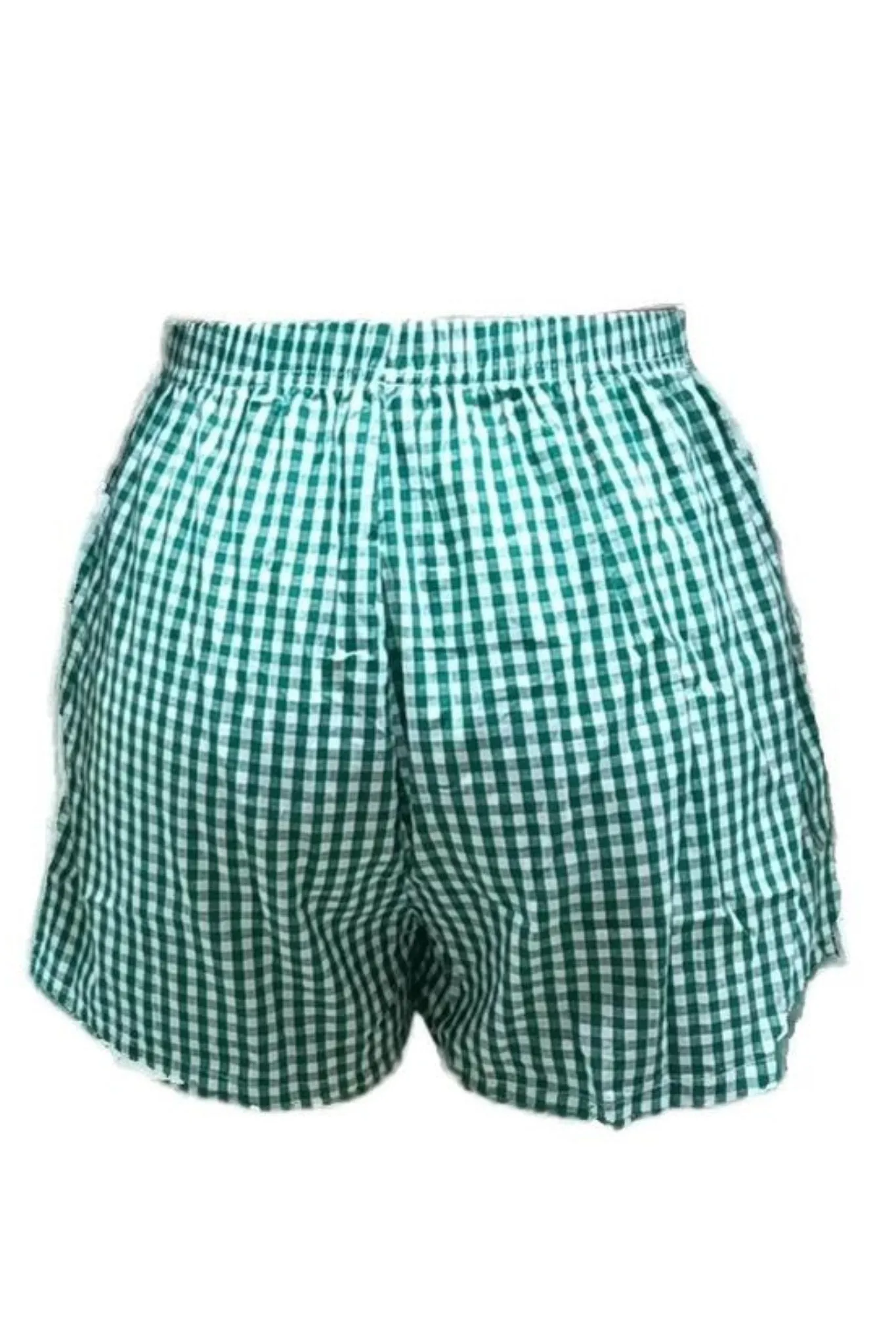 Gingham Boxer Shorts in Deep Green