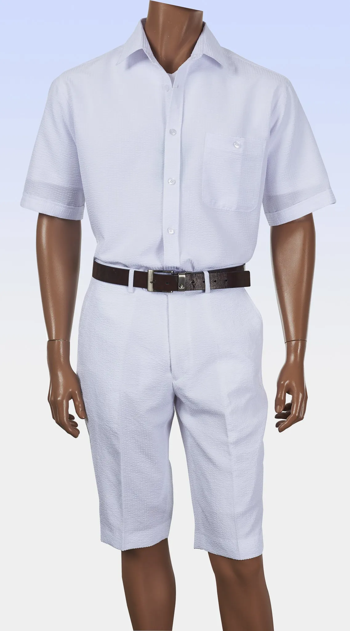 Giorgio Inserti SS7287 By Inserch Seersucker Short Set White