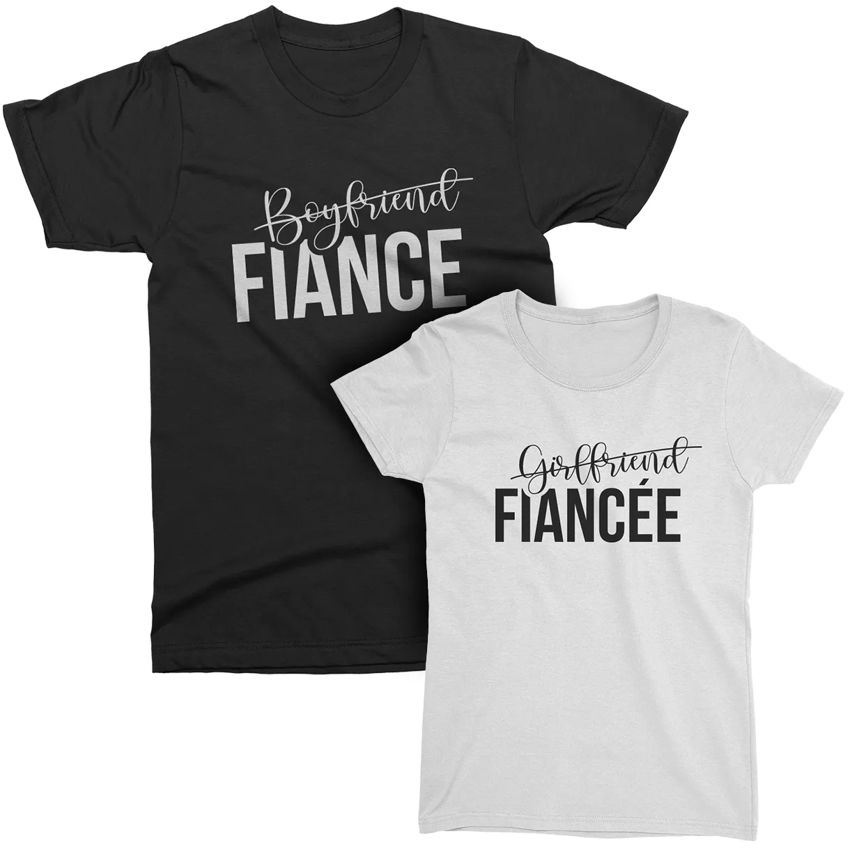Girlfriend Fiancee Boyfriend Fiance - Engagement Matching T-Shirts outfit for Couples