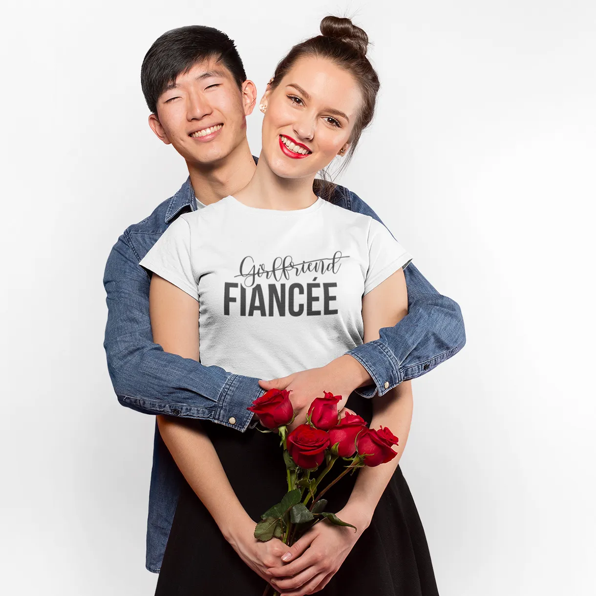 Girlfriend Fiancee Boyfriend Fiance - Engagement Matching T-Shirts outfit for Couples