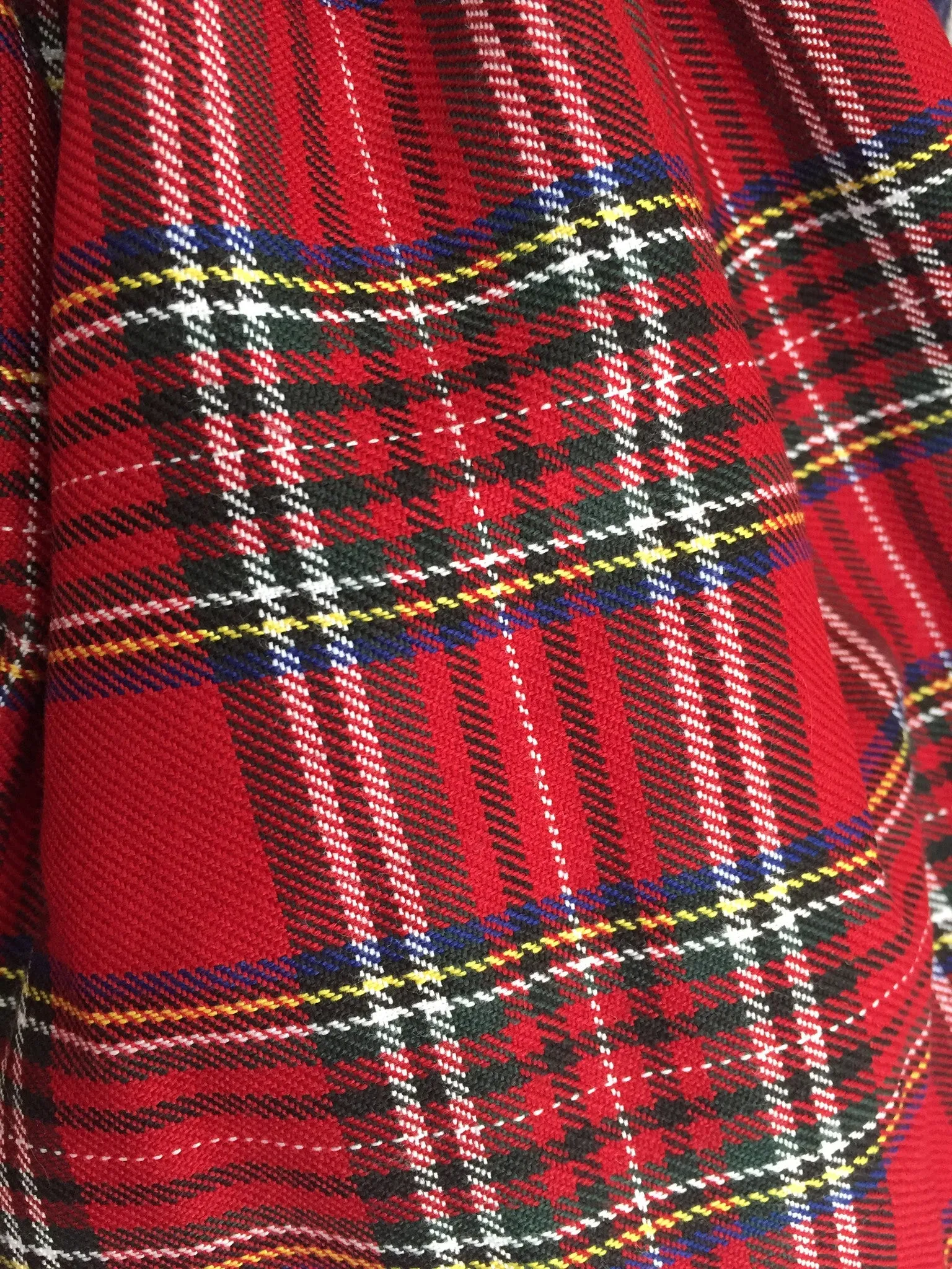 Girls Black Velvet Holiday Dress with Red and Black Plaid Skirt