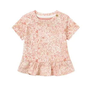 Girls Printed Ruffle Tee - Nebraska