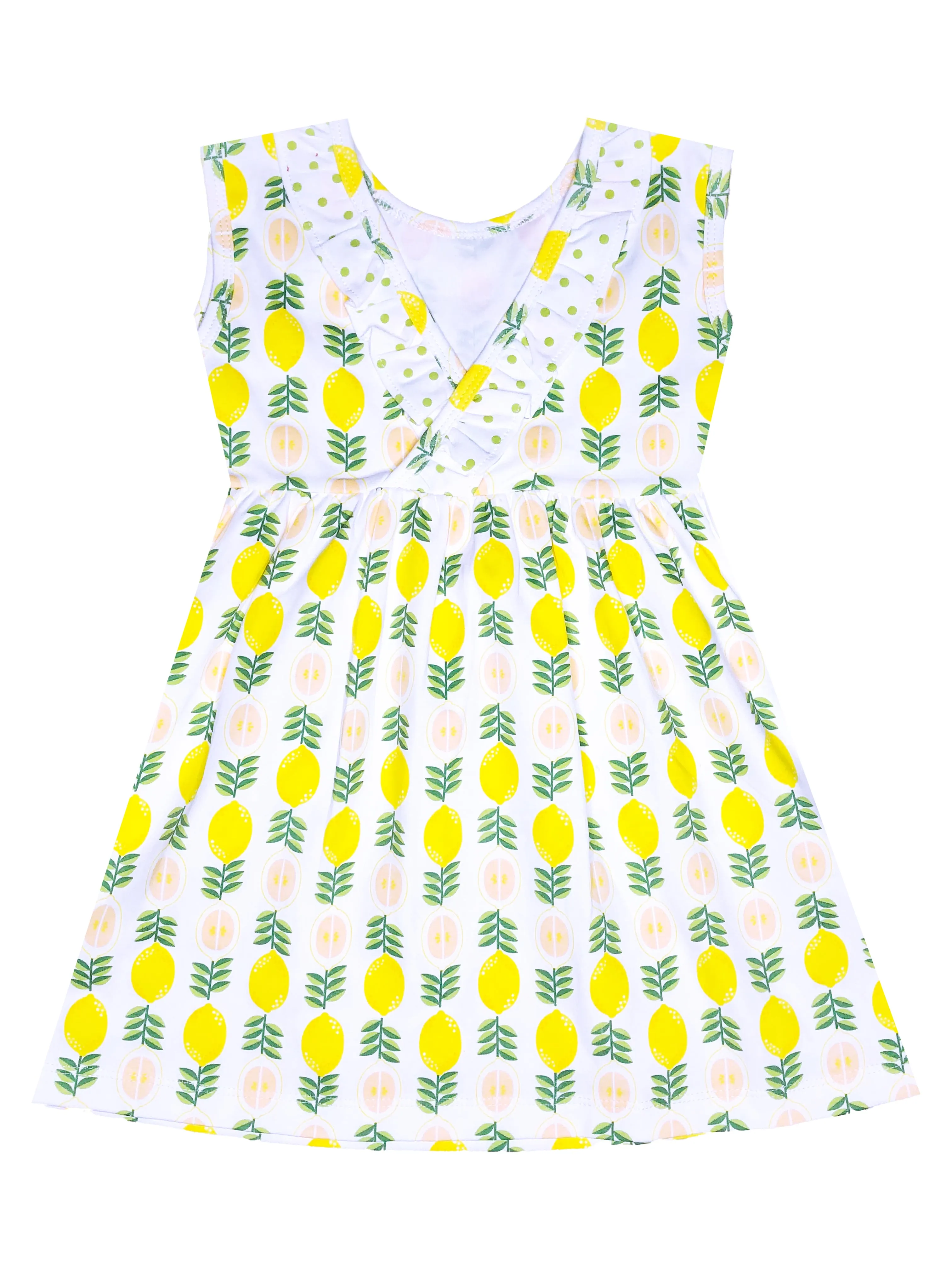 Girl's "Lemonade Stand" pima print dress