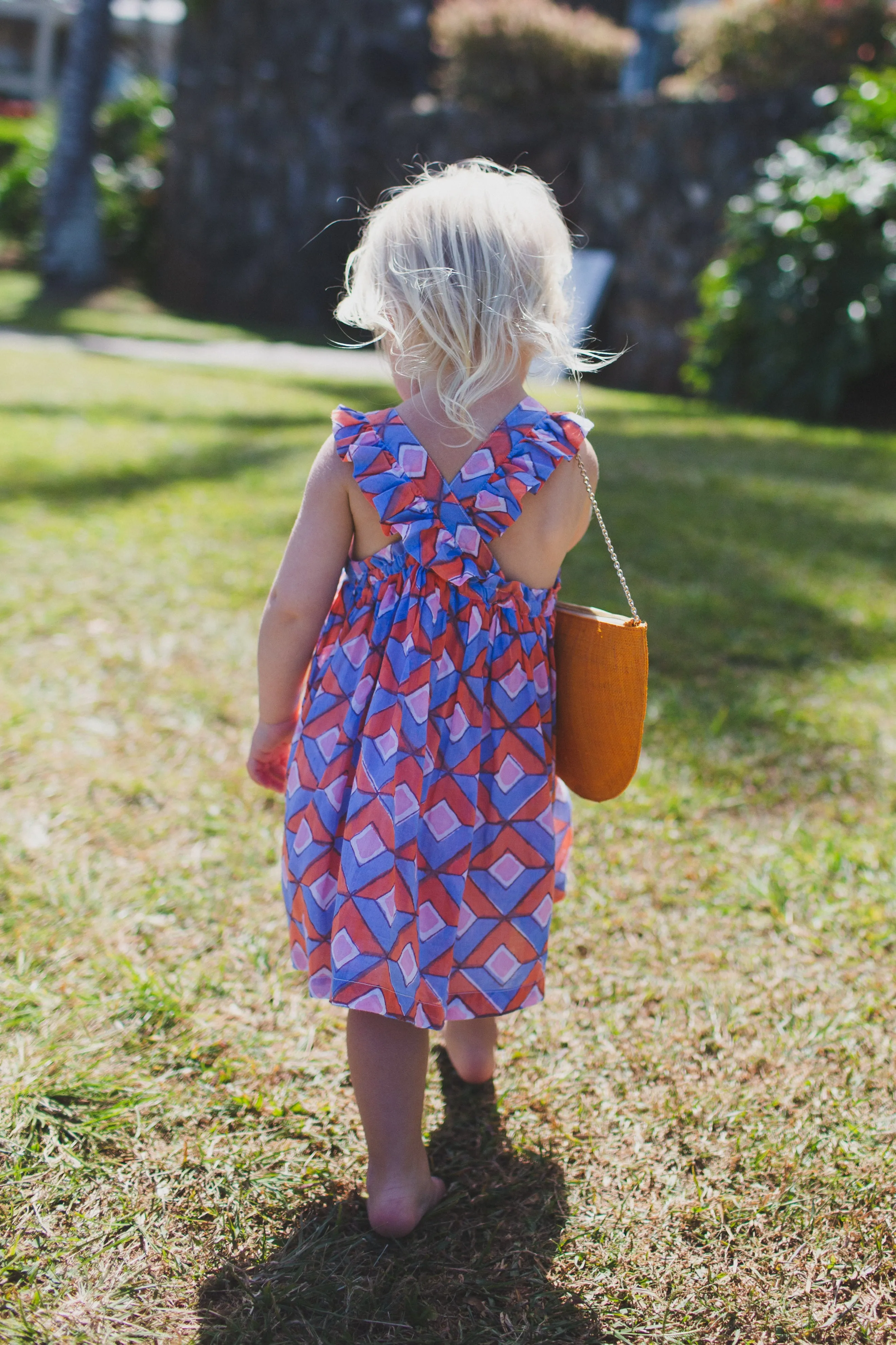 Girl's Ruffle Cross-Back Dress