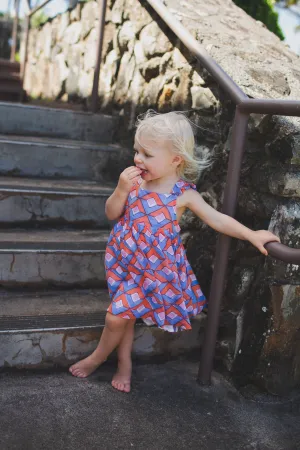 Girl's Ruffle Cross-Back Dress