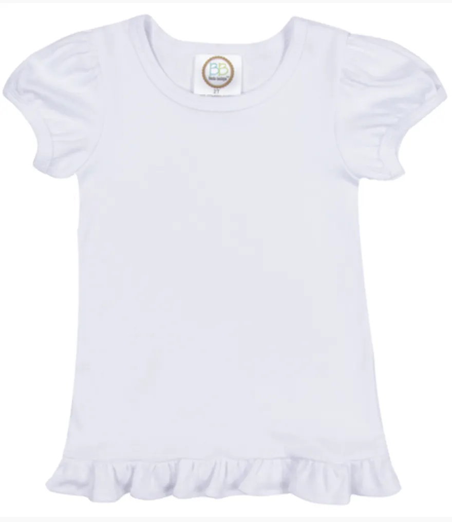 Girls Short Sleeve Ruffle Tee