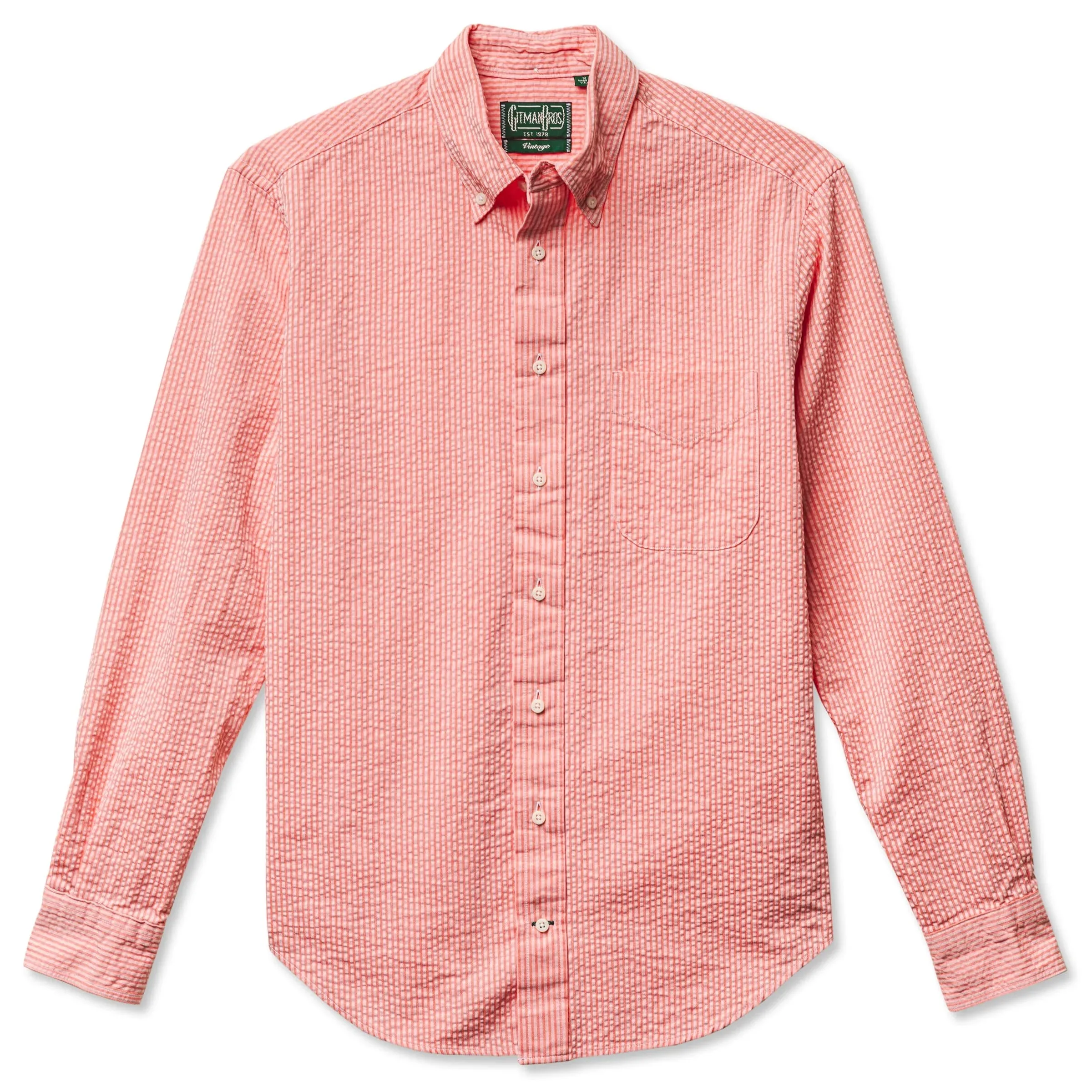 GITMAN VINTAGE - RED TONAL SEERSUCKER SHIRT