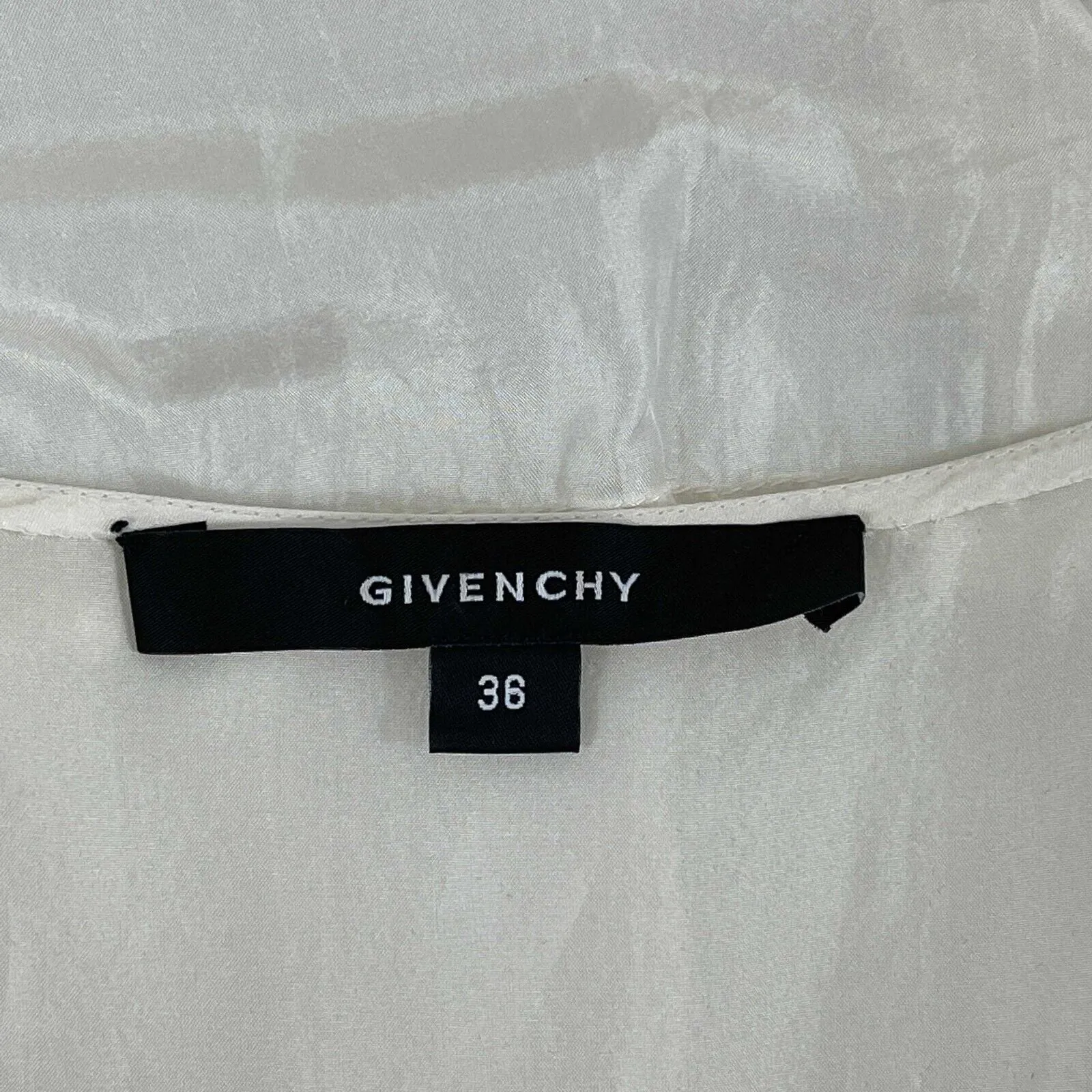 Givenchy - Pristine - Jaw String Ruffle Silk Blouse - Ivory Top - 36 US S