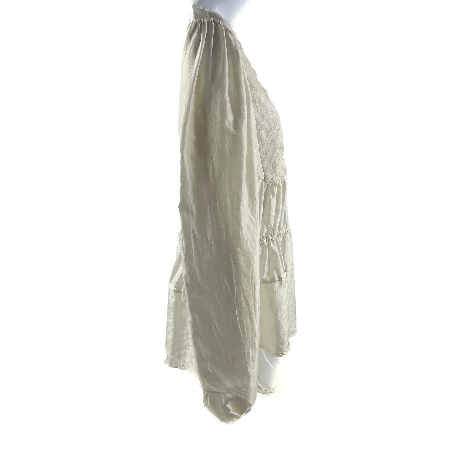 Givenchy - Pristine - Jaw String Ruffle Silk Blouse - Ivory Top - 36 US S
